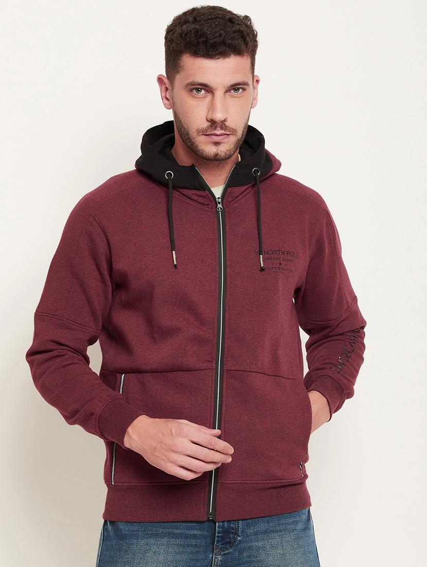 maroon solid sweatshirt - 18477132 -  Zoom Image - 0