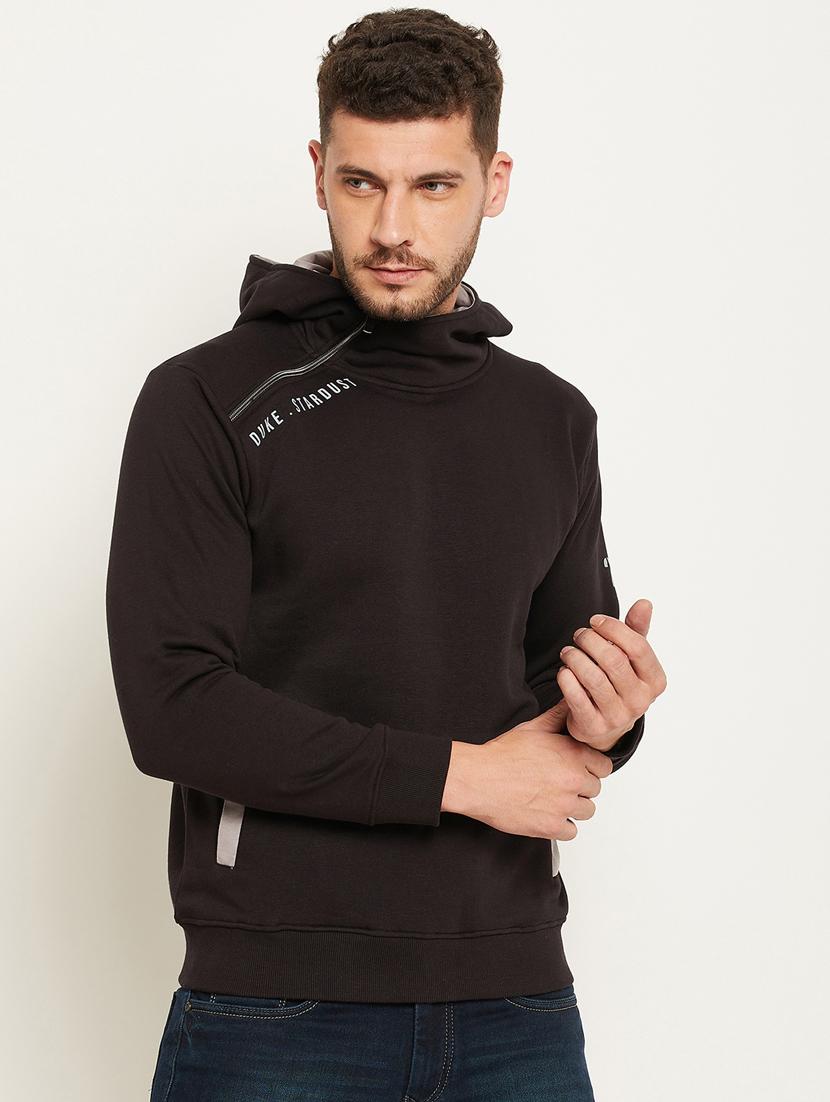 black solid hooded sweatshirt - 18477135 - Zoom Image - 0