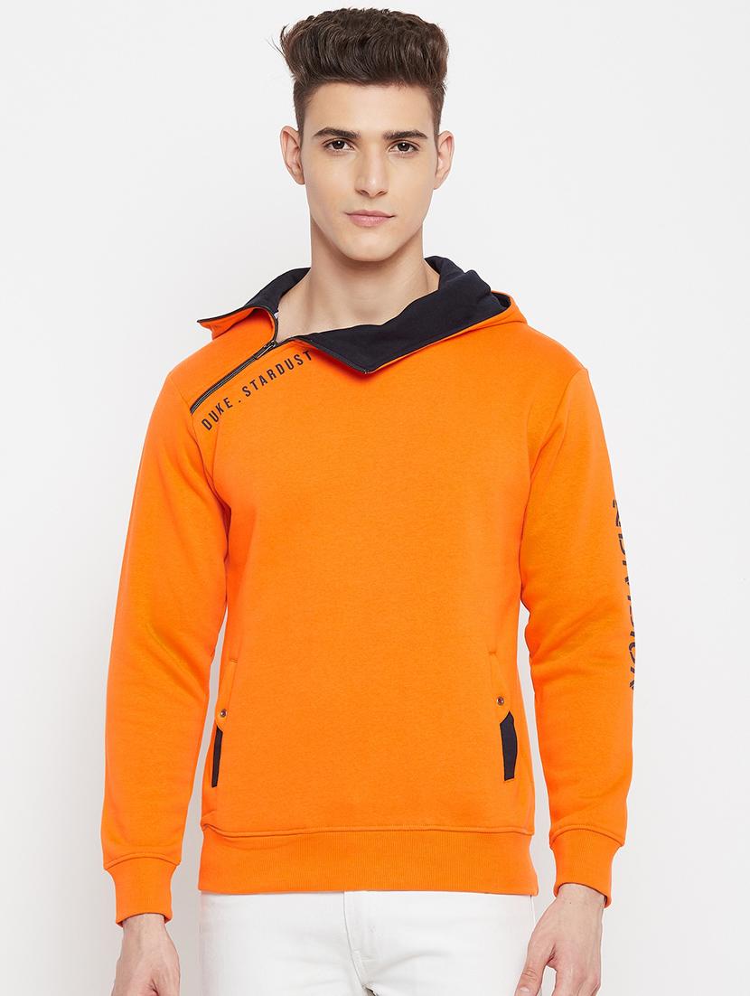 orange printed hooded sweatshirt - 18477136 - Zoom Image - 0