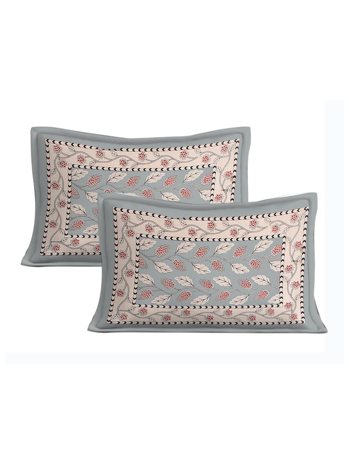 carry border printed 100% cotton pigment double bedsheet with pillow covers - 18477182 - Standard Image - 3