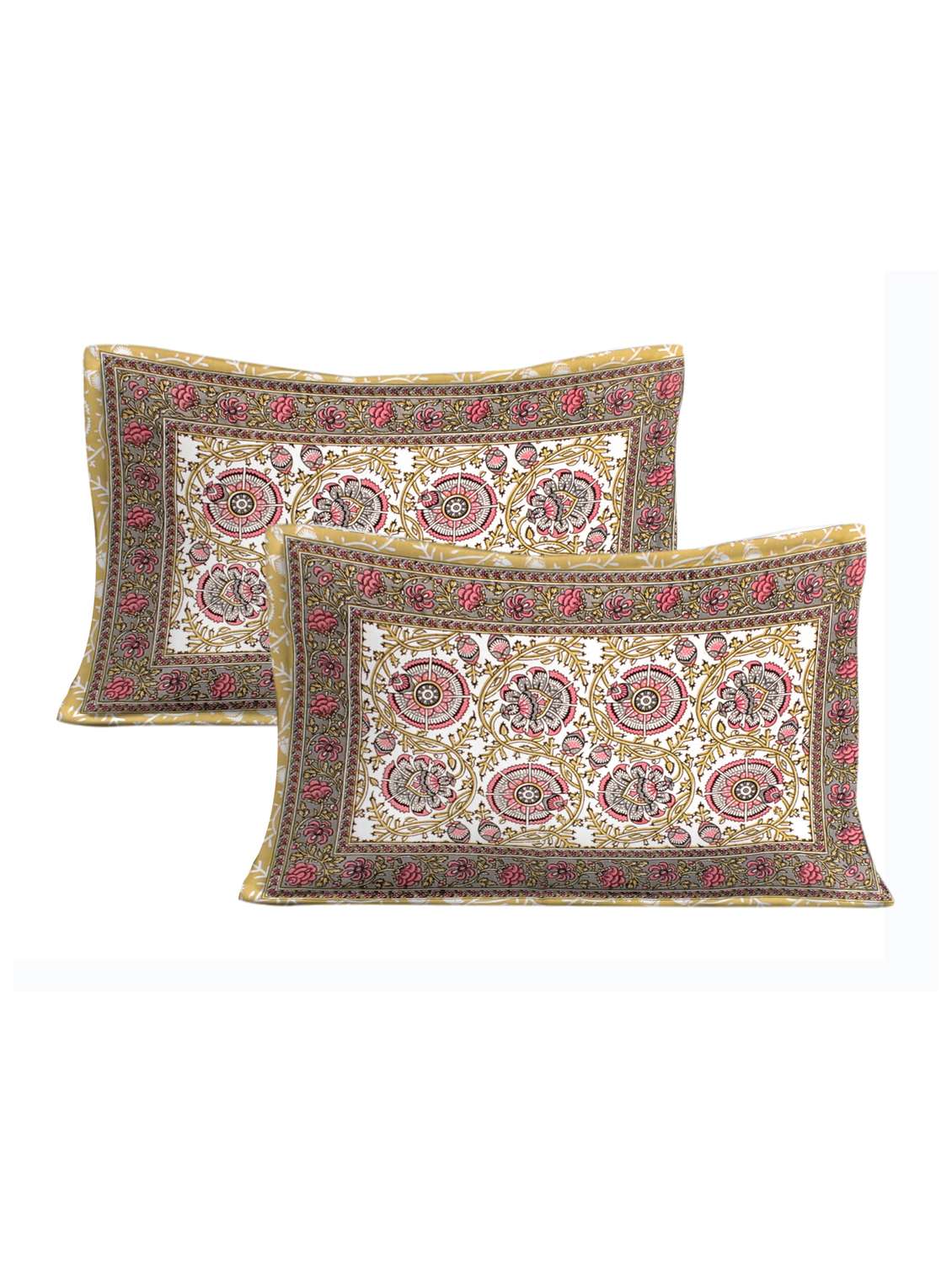 kalamkari buta printed 100% cotton pigment double bedsheet with pillow covers - 18477204 - Standard Image - 3
