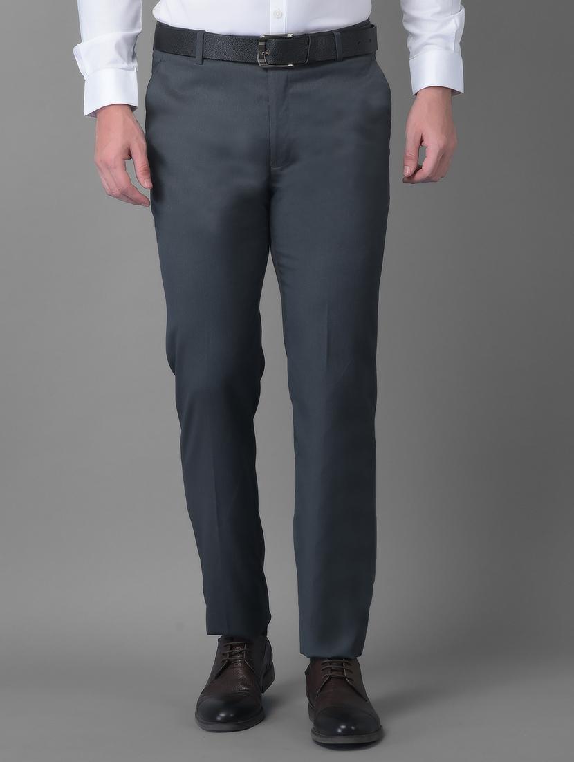 charcoal solid formal trouser - 18477374 -  Zoom Image - 0