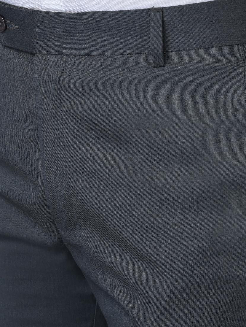 charcoal solid formal trouser - 18477374 - Standard Image - 5