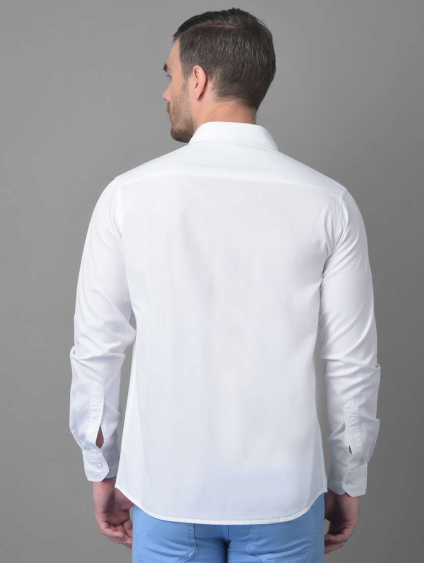 white solid casual shirt - 18477386 -  Standard Image - 3