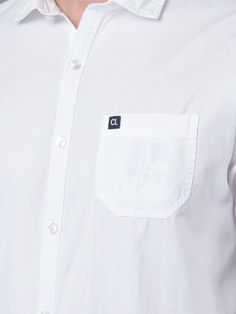 white solid casual shirt - 18477386 -  Standard Image - 5