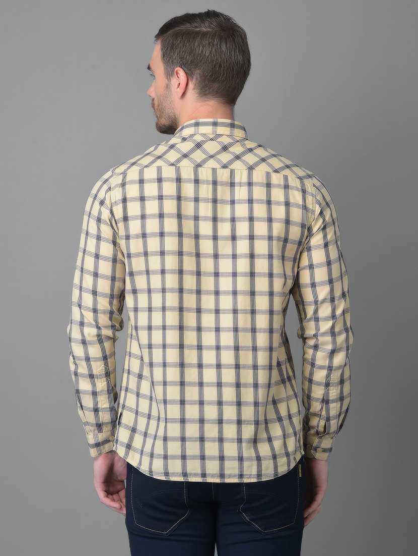 yellow checkered casual shirt - 18477388 -  Standard Image - 3