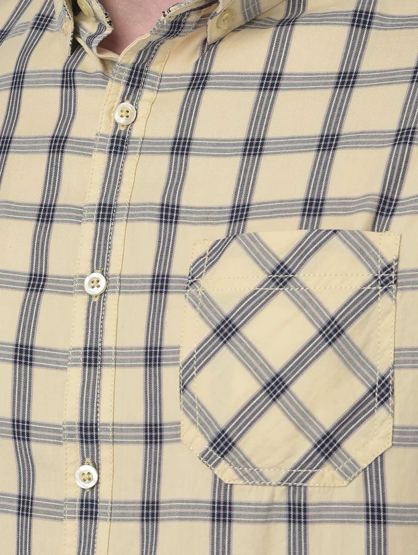 yellow checkered casual shirt - 18477388 -  Standard Image - 5