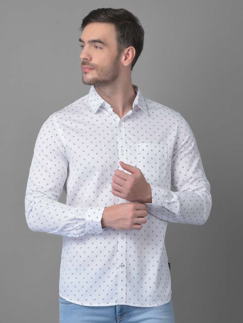 mens micro print casual shirt - 18477395 - Zoom Image - 0