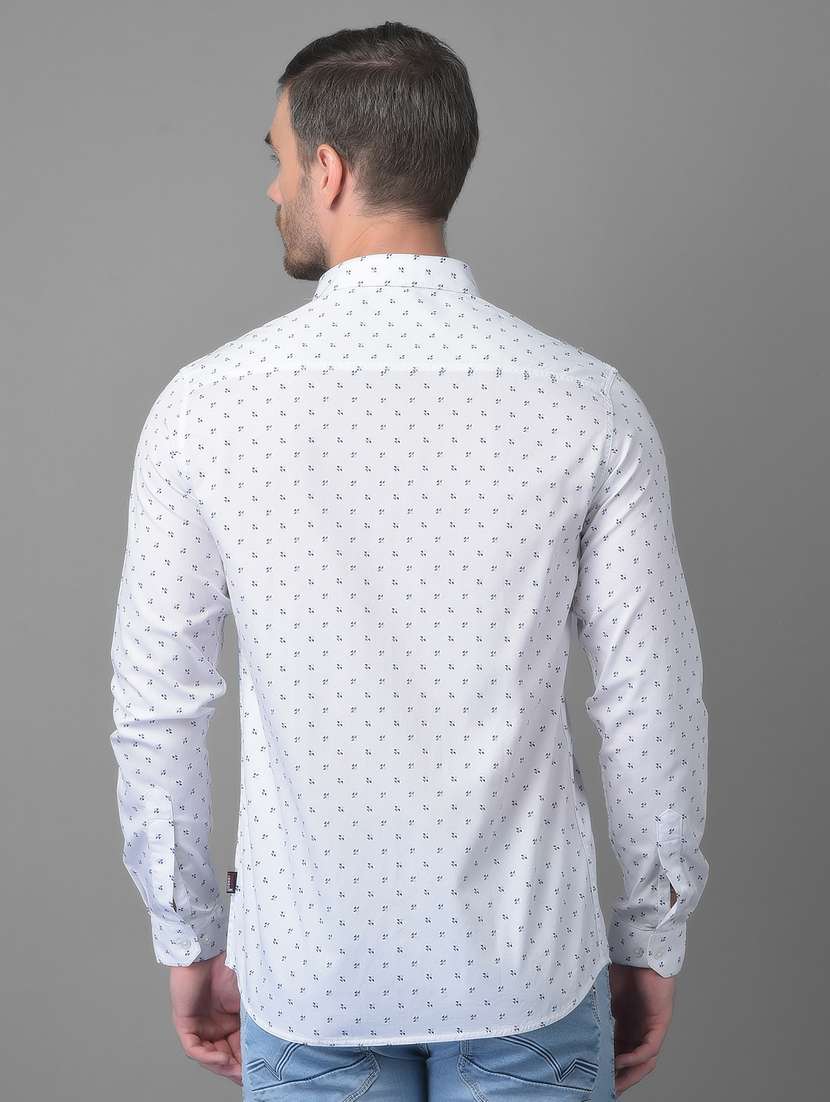mens micro print casual shirt - 18477395 - Standard Image - 3