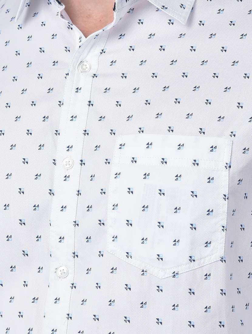 mens micro print casual shirt - 18477395 - Standard Image - 5