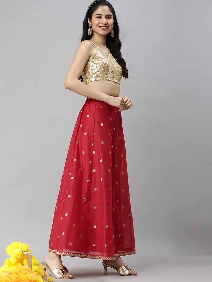 foil printed flared skirt - 18478988 - Standard Image - 3