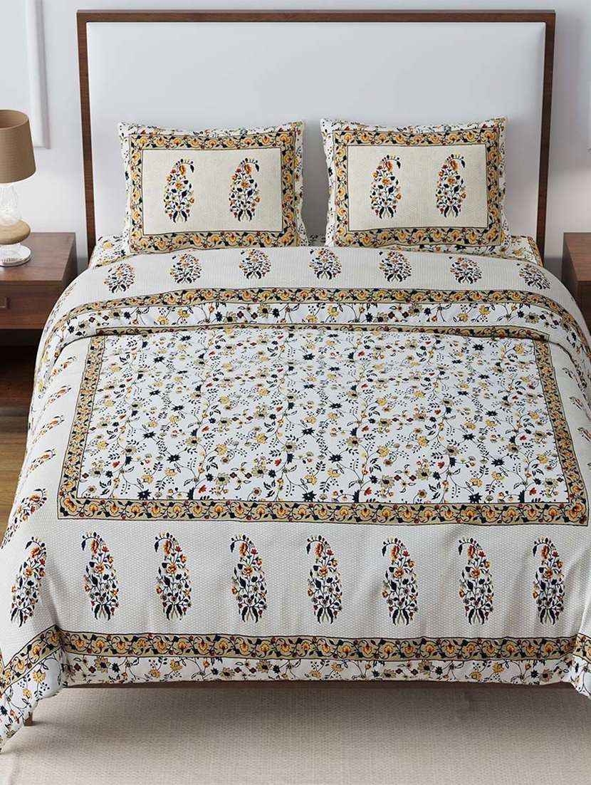 easygoods 240 tc queen bedsheet with 2 pillow covers | monarch