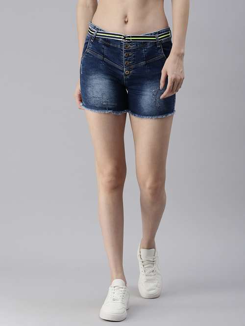 low rise washed shorts - 18479538 - Standard Image - 0