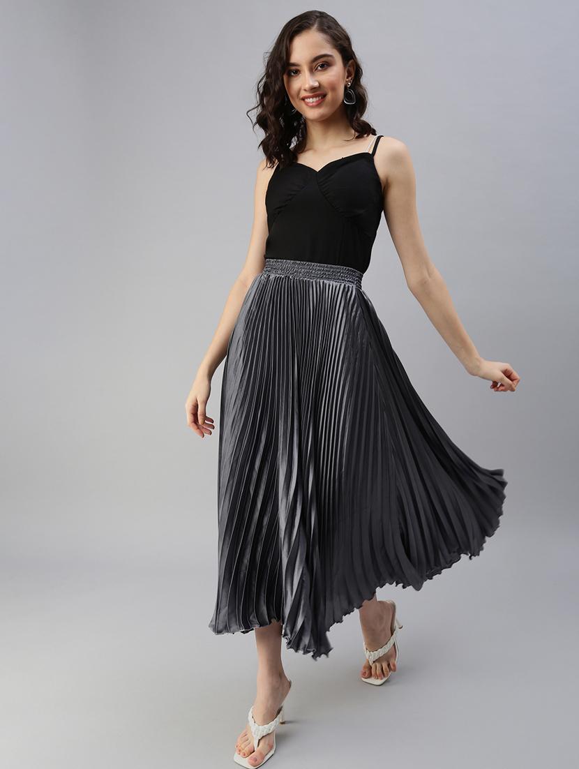 high rise solid flared skirt - 18479543 - Standard Image - 3