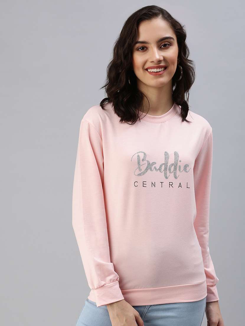 women's chest print sweatshirt