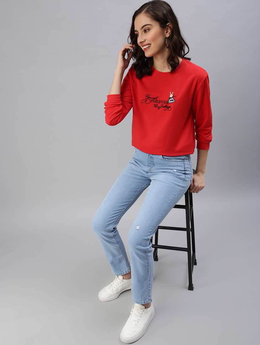 women's chest print sweatshirt - 18479553 -  Standard Image - 3