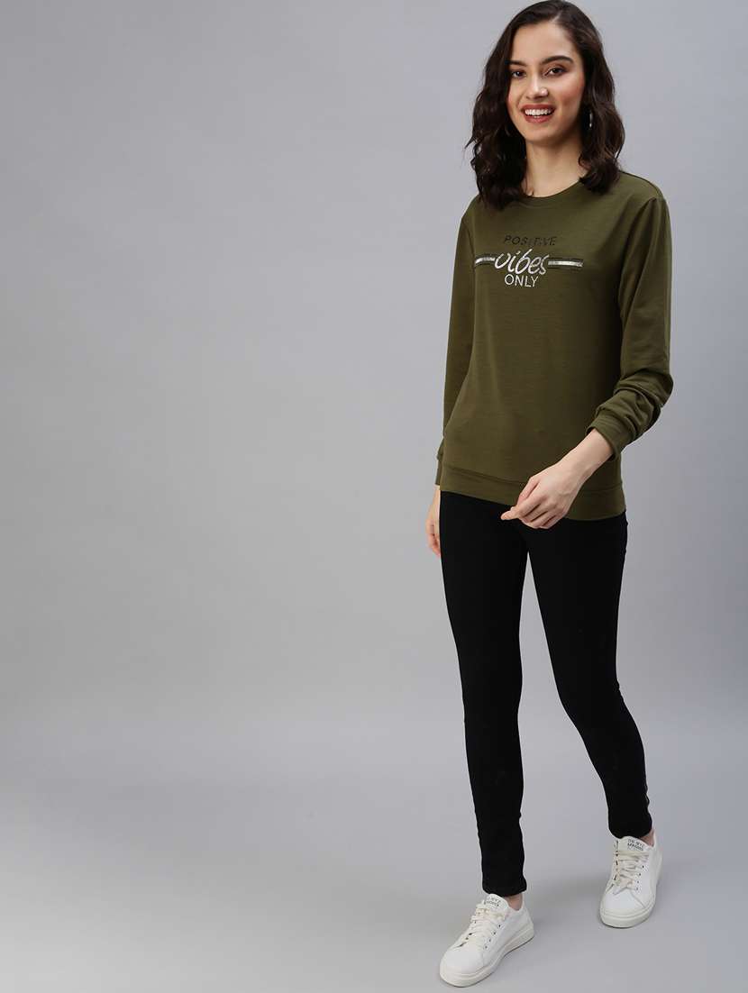 women's chest print sweatshirt - 18479555 - Standard Image - 3