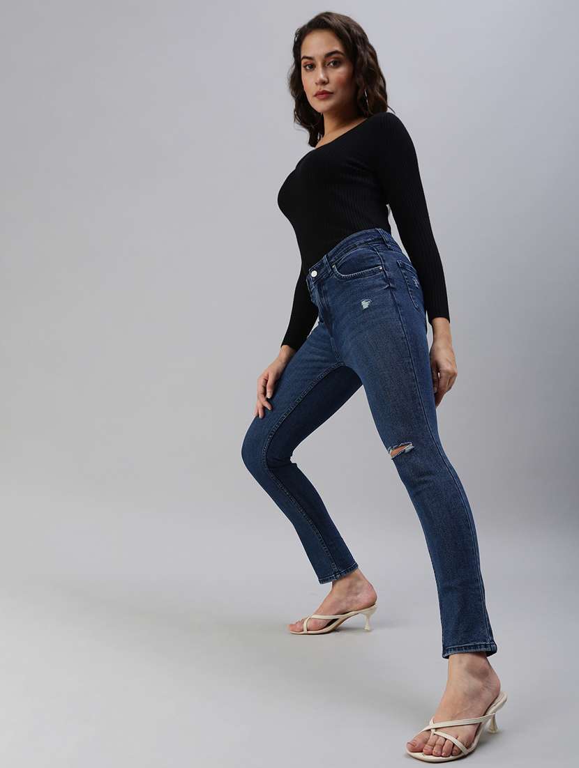 women's distress skinny fit jeans - 18479577 -  Standard Image - 3