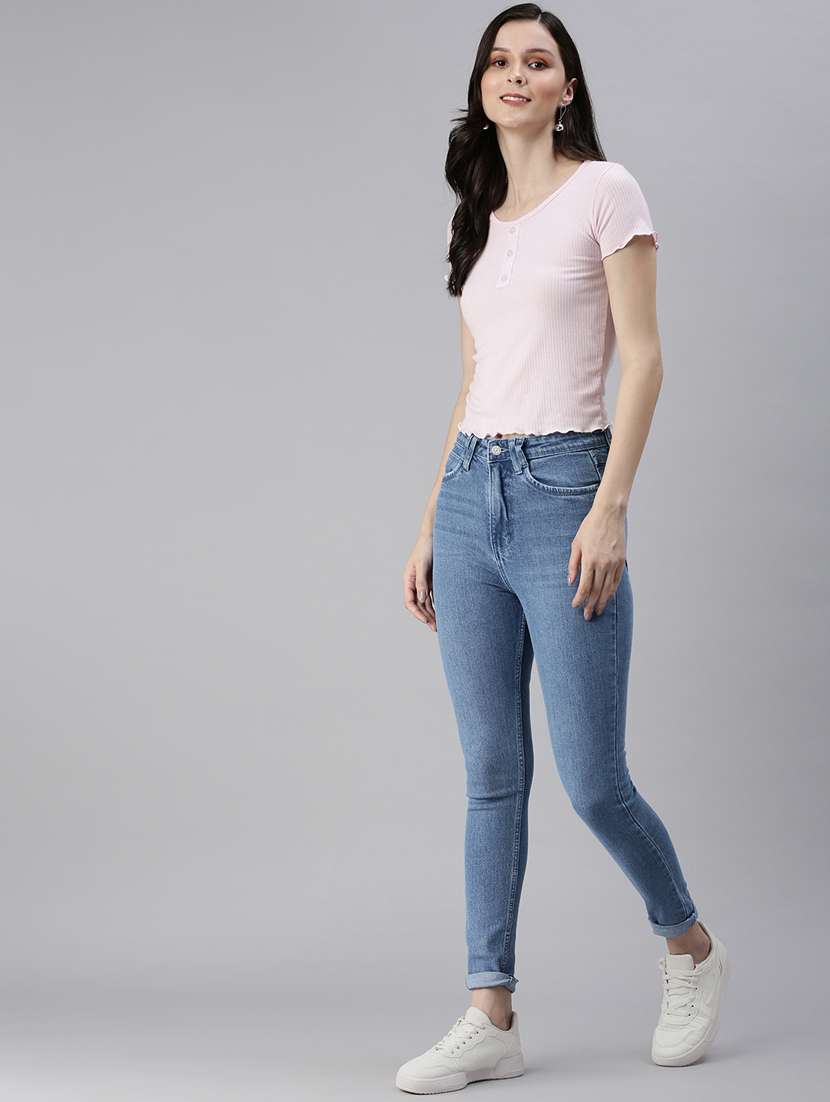 women's plain skinny fit jeans - 18479598 -  Standard Image - 3