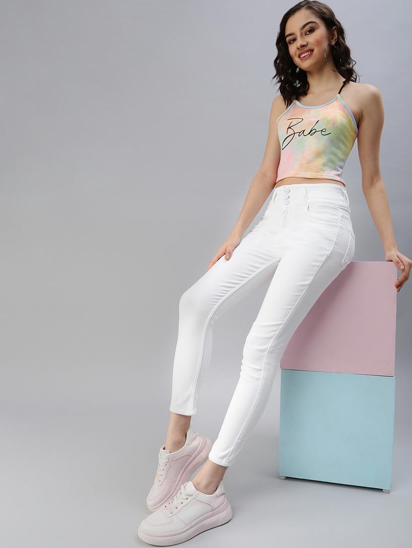 women's plain skinny fit jeans - 18479603 - Standard Image - 3