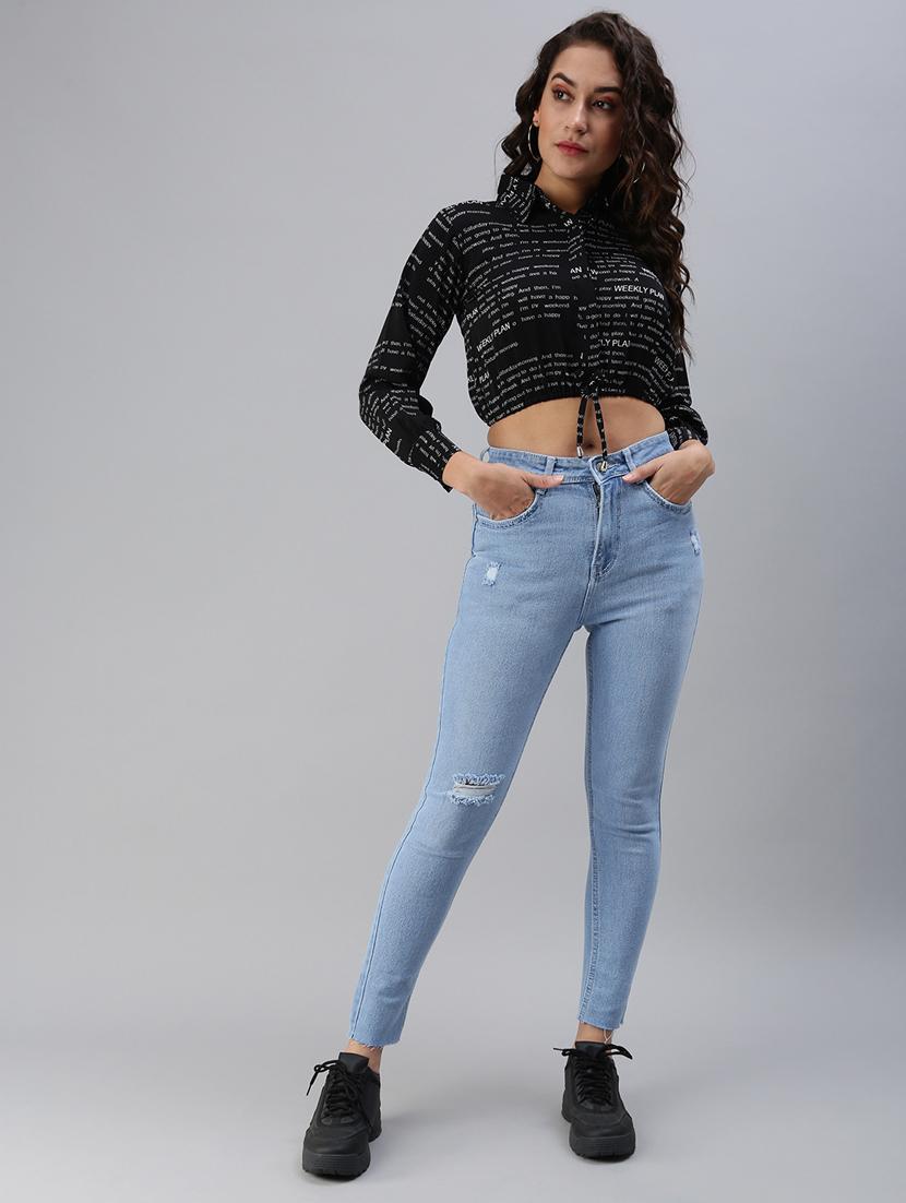 women's distress slim fit jeans - 18479605 - Standard Image - 3