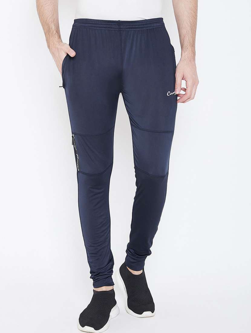 navy-blue solid track pant