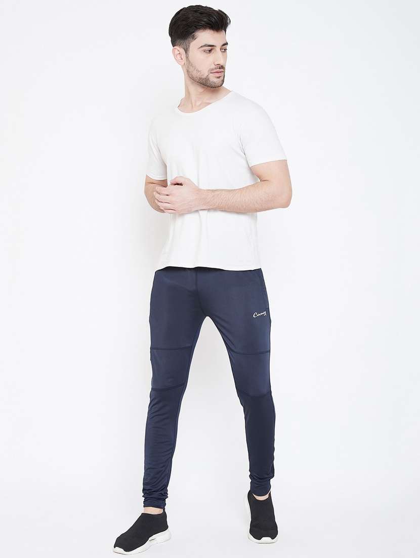 navy-blue solid track pant - 18479676 -  Standard Image - 3