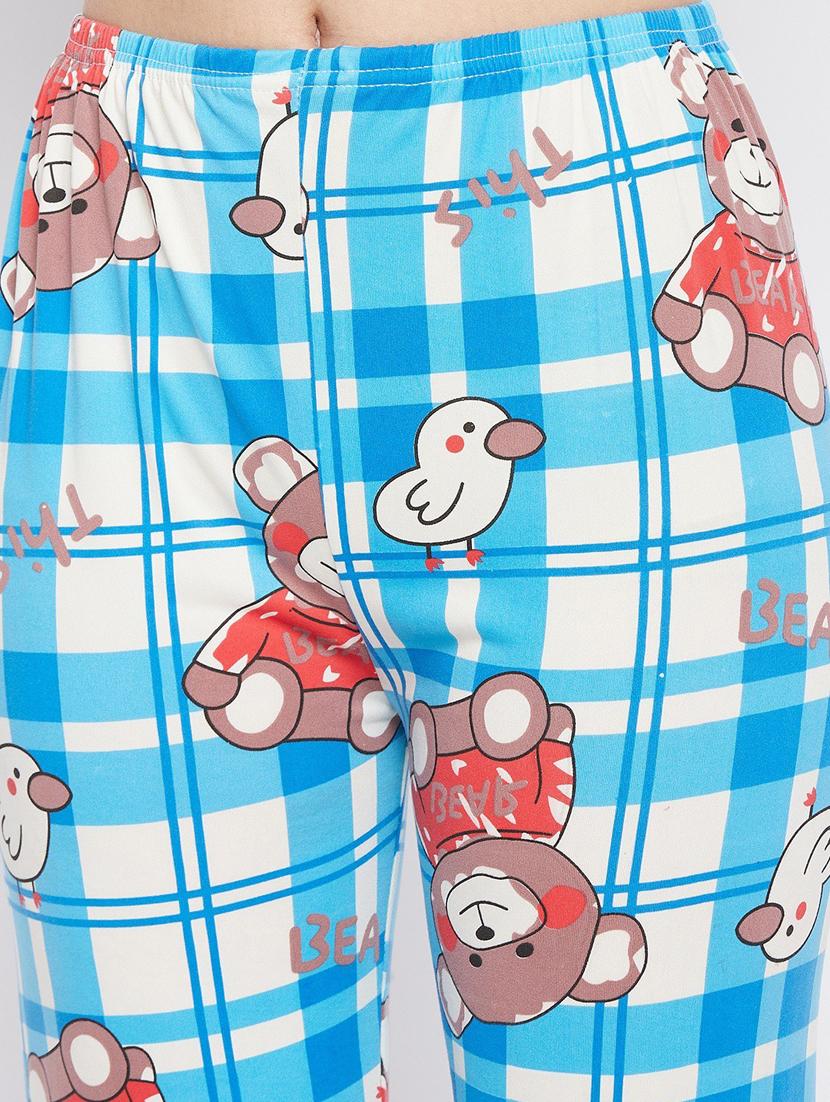 round neck printed nightwear pajama set - 18479713 - Standard Image - 3