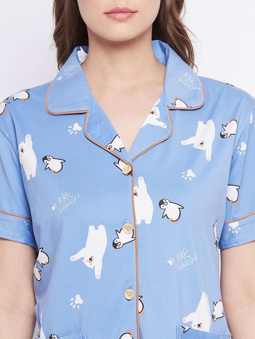 quirky printed nightwear pajama set  - 18479720 -  Standard Image - 5