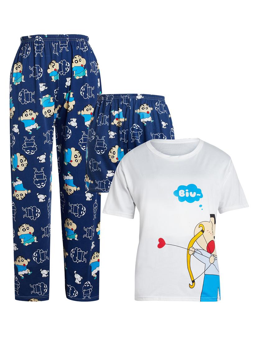 quirky printed nightwear combo - 18479726 - Zoom Image - 0