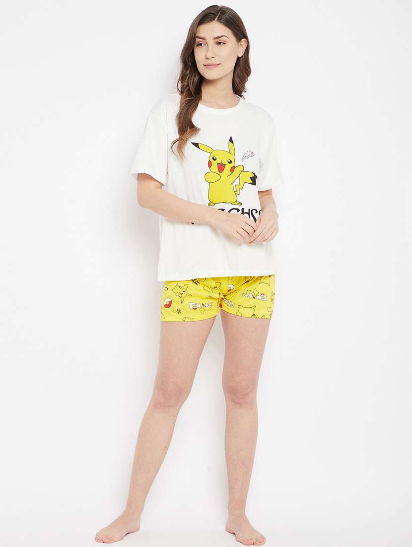quirky printed nightwear combo - 18479727 - Standard Image - 3