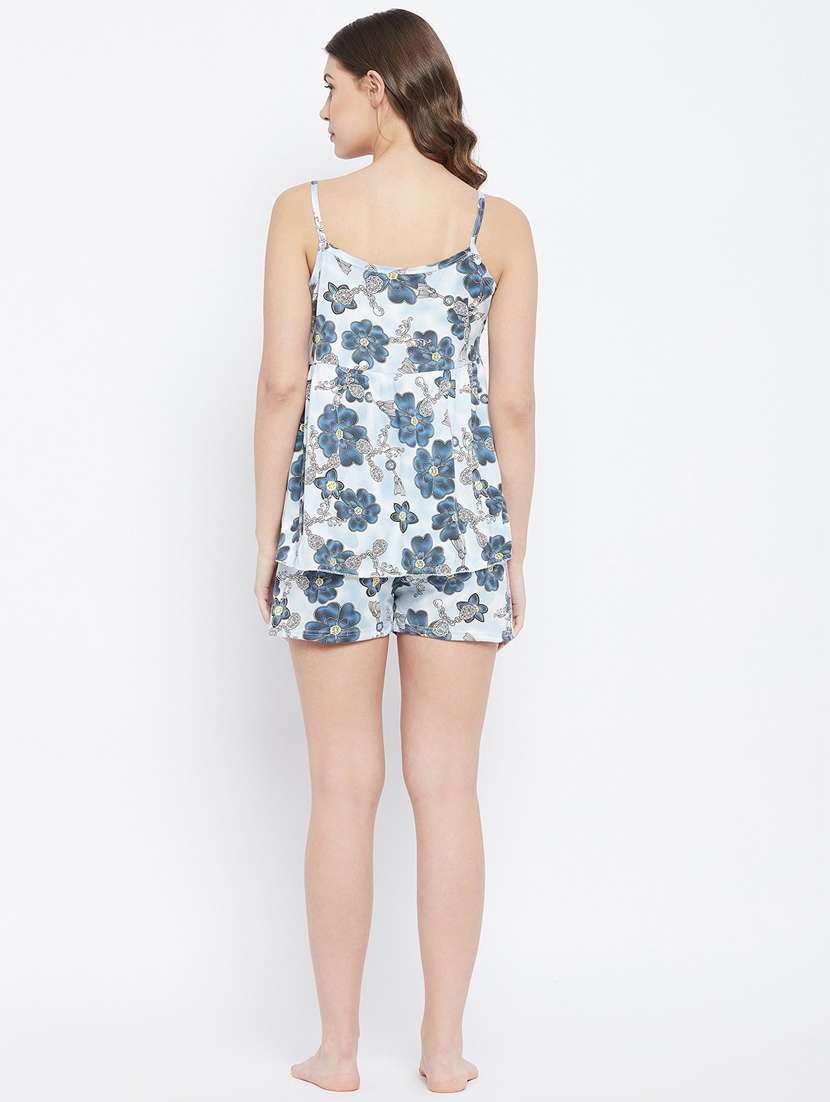 cami neck printed nightwear shorts set - 18479755 - Standard Image - 3
