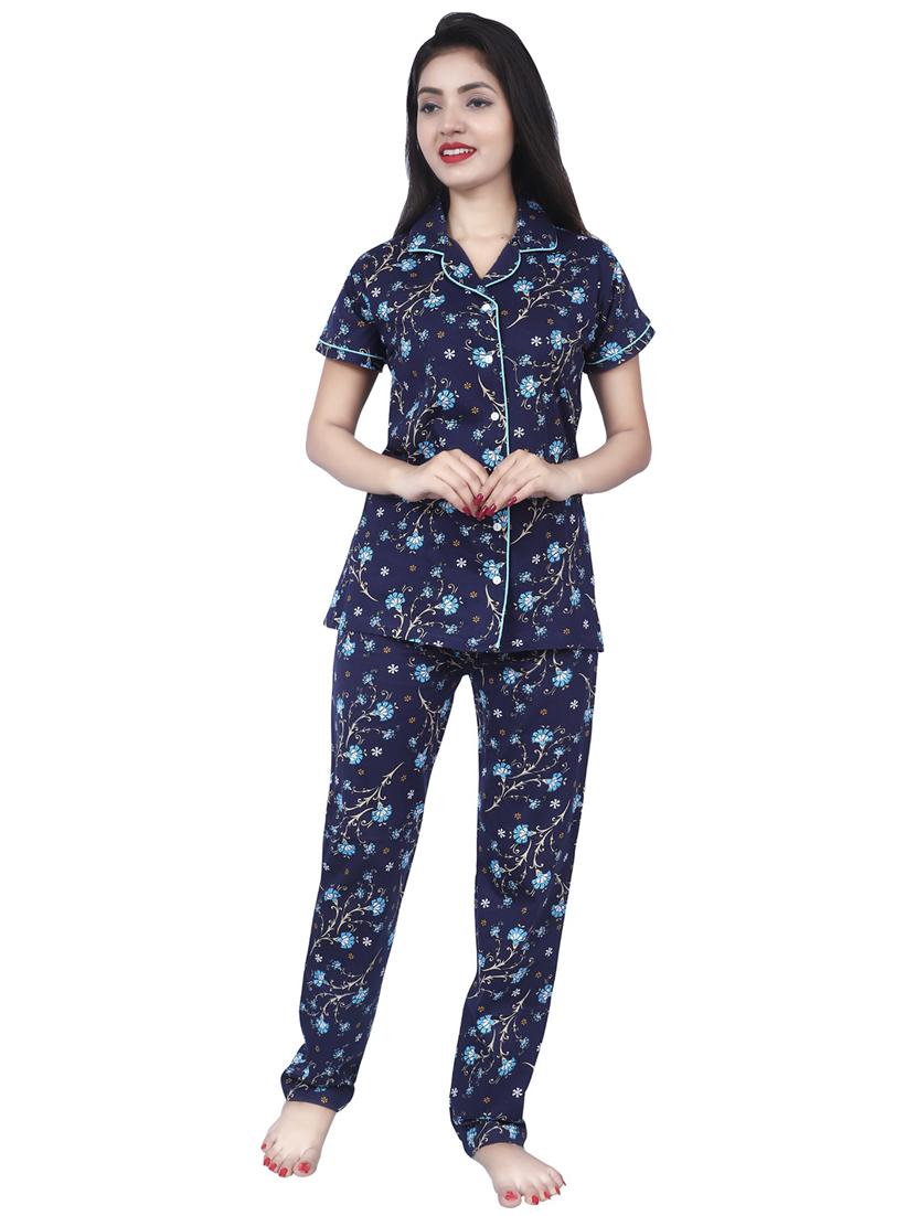 floral printed nightwear pajama set - 18479767 - Standard Image - 3