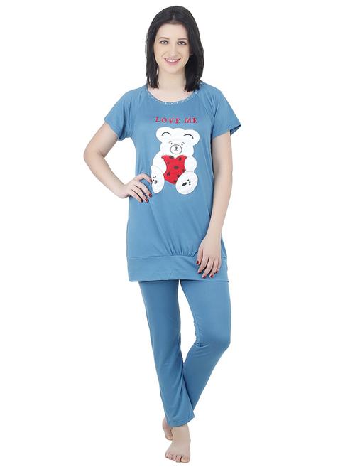 quirky printed nightwear pajama set - 18479775 - Standard Image - 0