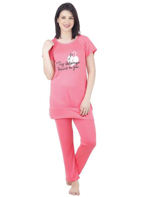 quirky printed nightwear pajama set - 18479779 - Standard Image - 0