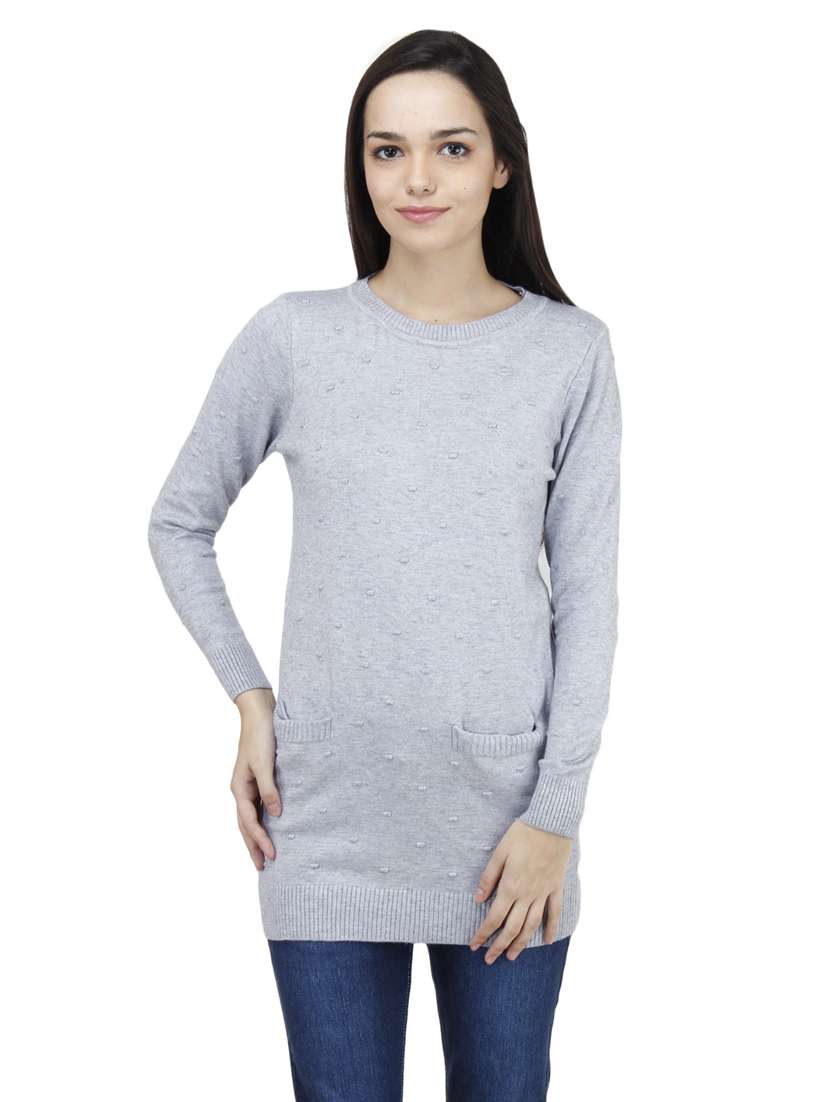 round neck solid winter wear top 