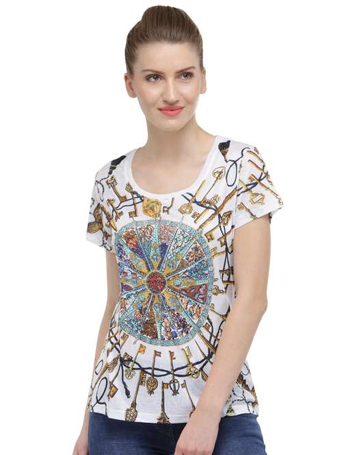 women's all over print round neck t-shirt - 18479813 -  Standard Image - 0