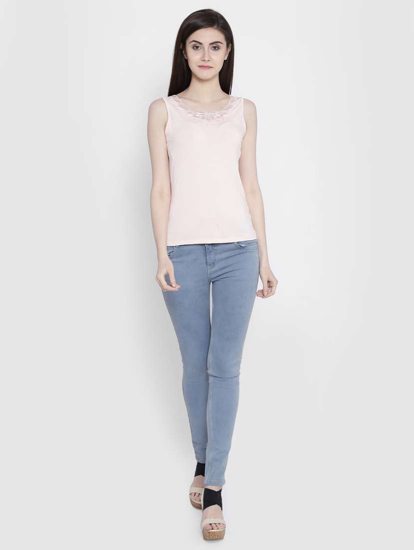 women's straight round neck top - 18479854 - Standard Image - 3