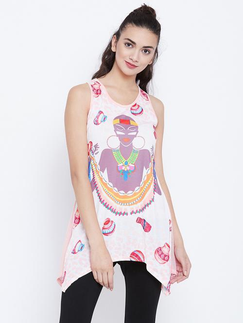 women's asymmetric round neck top - 18479872 - Standard Image - 0