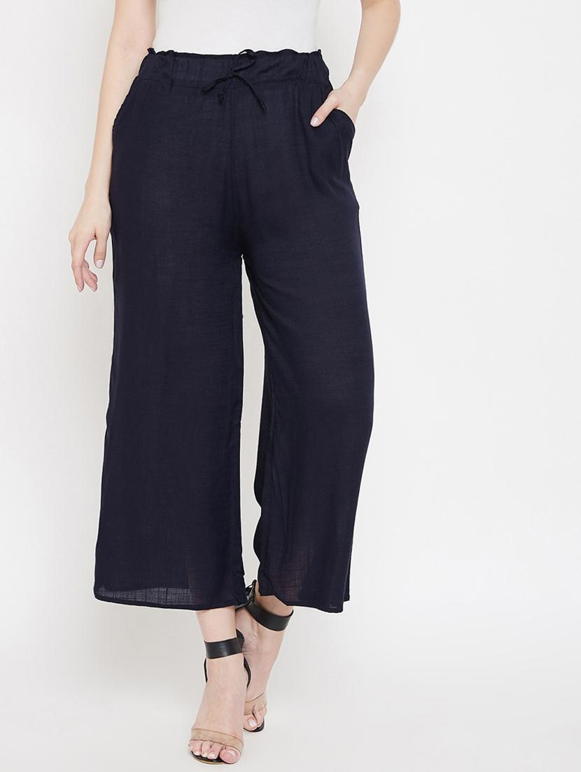 drawstring waist solid palazzo  - 18479922 -  Zoom Image - 0