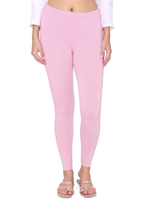 pink solid ankle length legging - 18480065 - Standard Image - 0