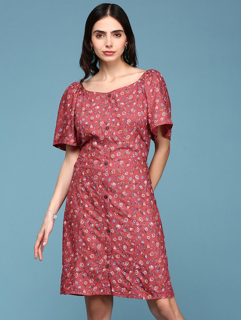 sweetheart neck floral a-line dress - 18480216 - Zoom Image - 0