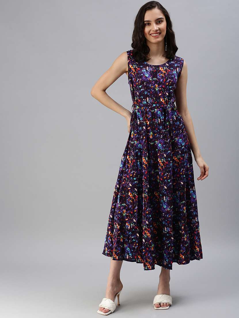 women's fit & flare self design dress