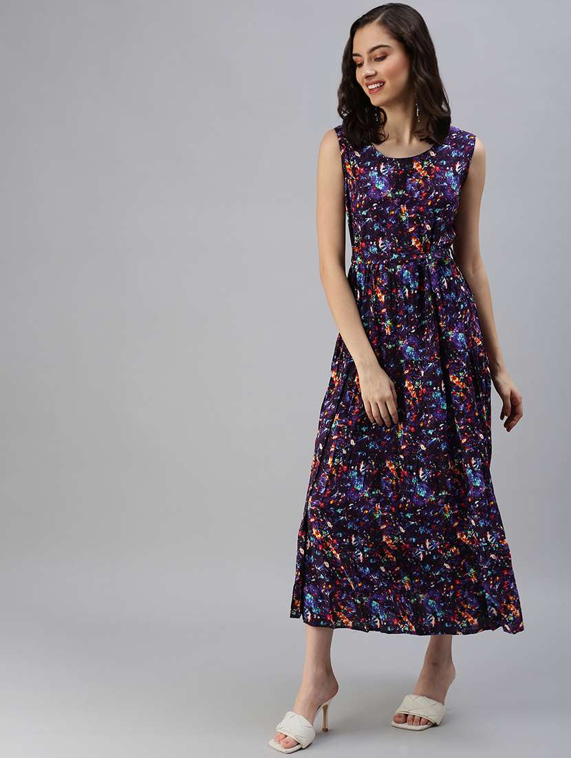 women's fit & flare self design dress - 18480232 -  Standard Image - 3