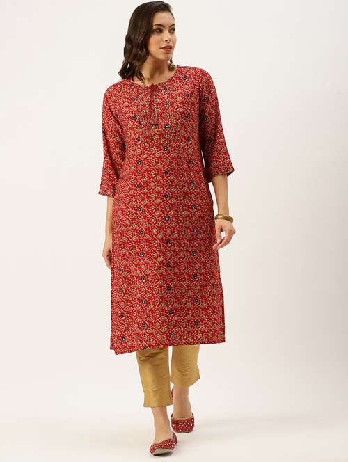 women's straight kurta - 18480748 -  Standard Image - 0