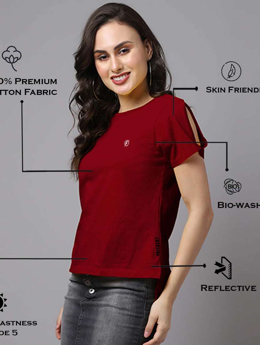 women's straight round neck top - 18480863 -  Standard Image - 3