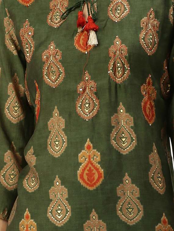 pinted kurta pant set - 18480937 -  Standard Image - 3