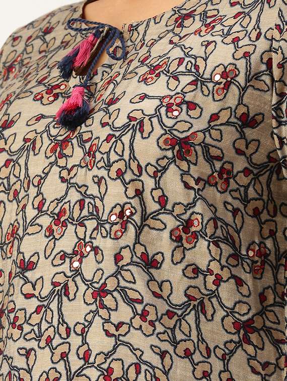 women floral kurta sharara set with dupatta - 18480970 -  Standard Image - 3