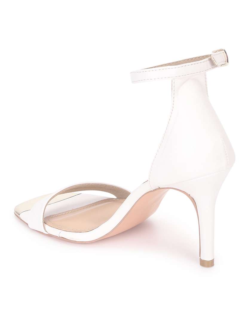 women white ankle strap sandal - 18481077 -  Standard Image - 3