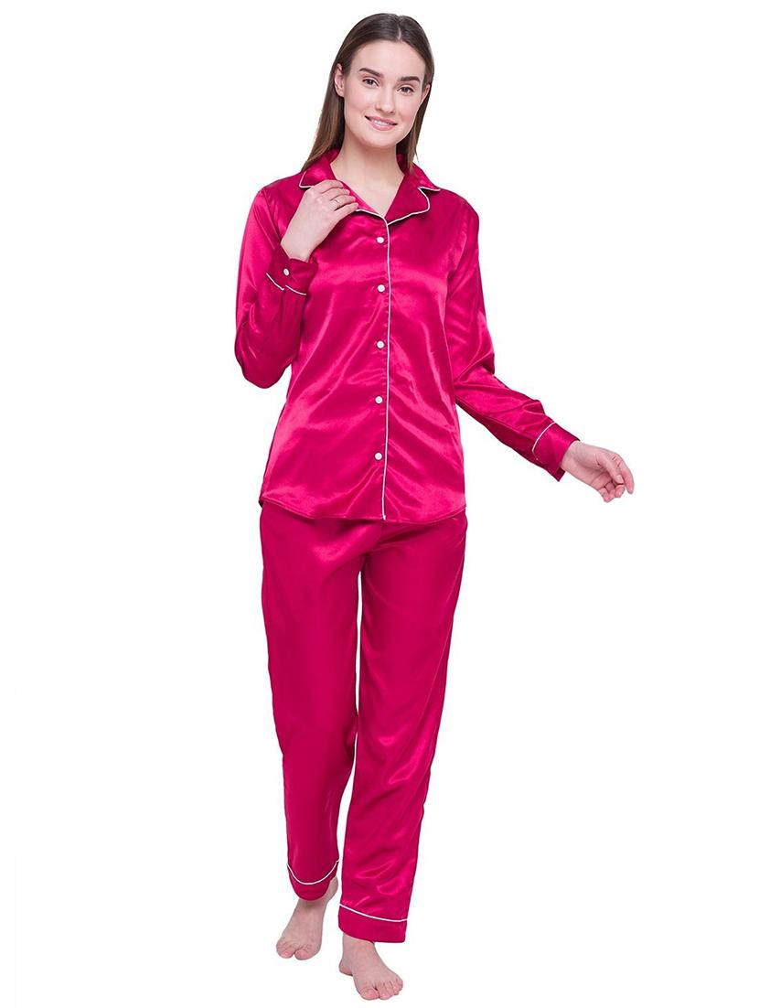 pink solid nightwear pajama set - 18481813 - Zoom Image - 0